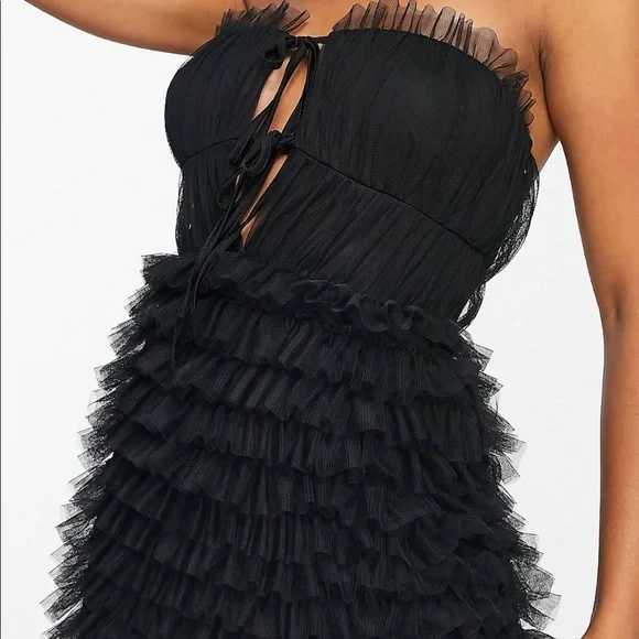 miss selfridge black dress with mesh Black and White Gown Dress – Formal Crepe Maxi Dress for Elegant Events –  LabelRow
